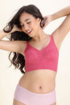 Zivame Freeform Padded Non Wired Full Coverage Lace Bra - Claret Red — thumbnail 2